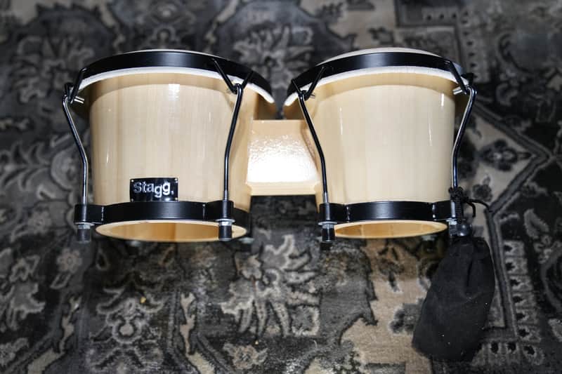 Stagg BW-70-N 6-Inch & 7-Inch Traditional Wooden Bongo Set Natural image 1