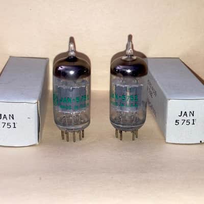 1978 GE 5751 JAN Mil-Spec Tubes, Platinum Matched Pair, NOS/NIB, Tested, Matched Codes image 1