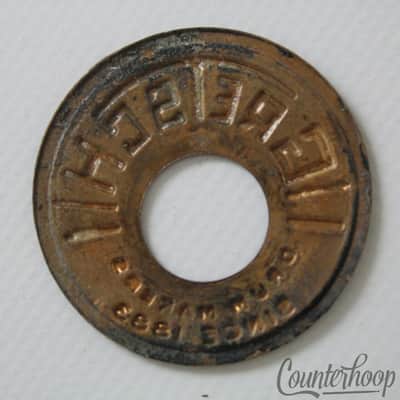 *Gretsch Bass Round Badge 9/16" Brass RB USA Label Vintage 50s-60s Broadkaster* image 2