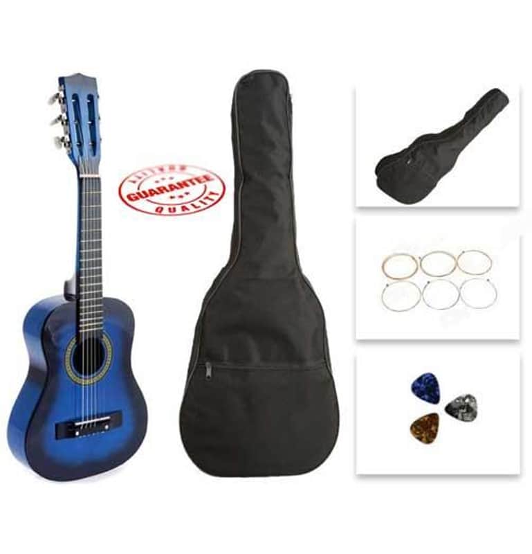 Star Kids Acoustic Toy Guitar 31 Inches Blue with Bag, Strings & Picks image 1