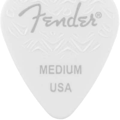 Genuine Fender Wavelength 351 Guitar Picks (6 Pack) MEDIUM - WHITE