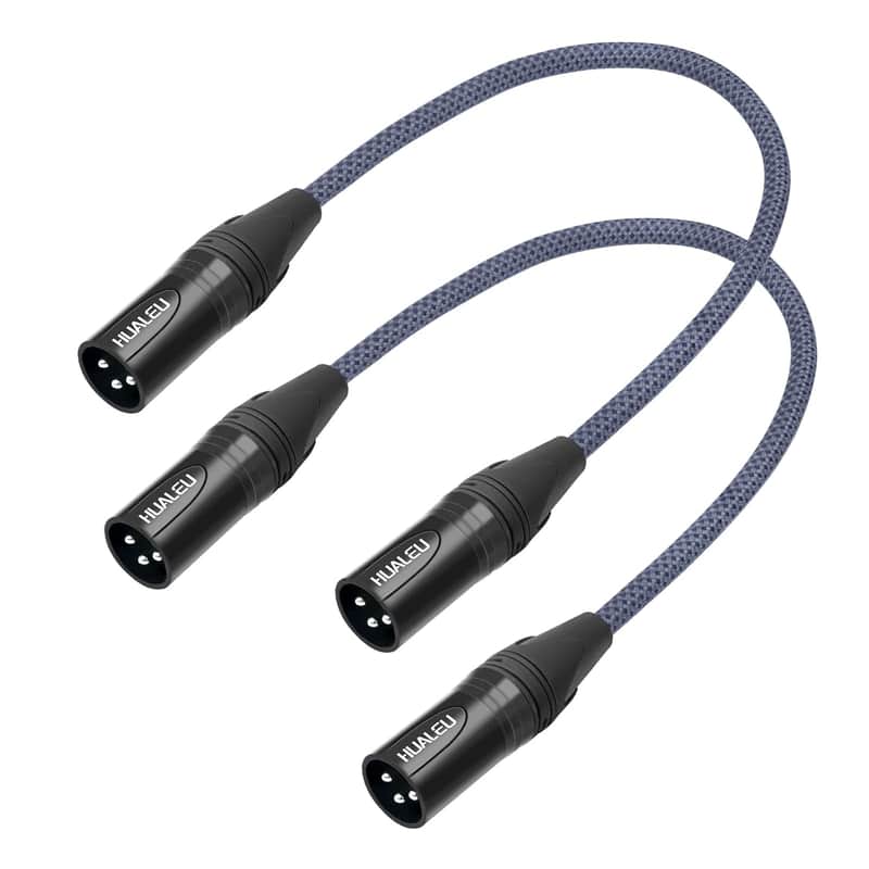 2 Pack 3 Pin Xlr Male To Male Microphone Cables,1Ft (Ofc) Balanced Xlr Audio Cable Male To Male,For Mixer Microphone Dmx image 1