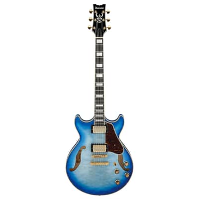 Ibanez Artcore Expressionist AM93QM - Jet Blue Burst image 2