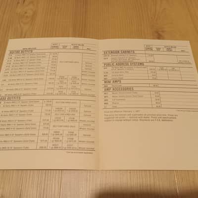 Vintage February 1977 Ampeg Amplifier Price List! Rare, Original Case Candy, Paperwork! image 2