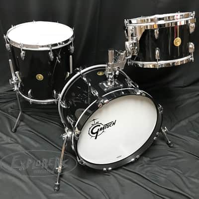Gretsch USA Custom Round Badge 3 Piece Maple/Gum Shell Pack in Piano Black - 18,12,14 image 1