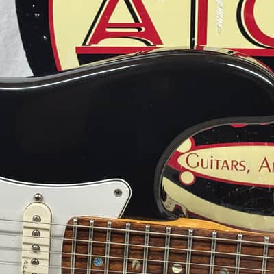 Fender American Deluxe Fat Stratocaster HSS Guitar with Case 2000 - Black / Rosewood fingerboard image 3