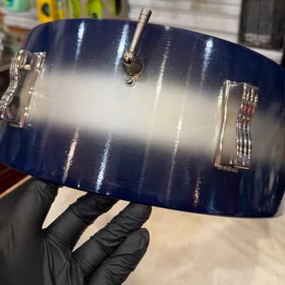 1965 Ludwig Pioneer in Blue/Silver Duco Lacquer (w/vintage case, stand, Ludwig sticks) image 14