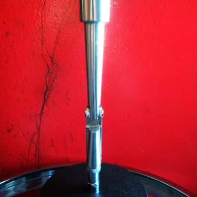 Vintage 1960's Claricon 38-504 dynamic Satin Chrome microphone w connector & desk stand Lafayette Olson Midland image 9