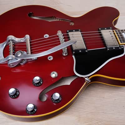 Edwards E-SA-125LTS Semi-Hollow Body With Bigsby MIJ 2013 Cherry Red Japan w/ Bag image 3