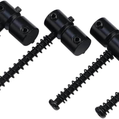4-Pack Stainless Steel Electric Bass Guitar Bridge Saddles String Spacing 19mm Bass Saddles Compatible with 4 String Electric Bass Replacement Parts（Black） image 2