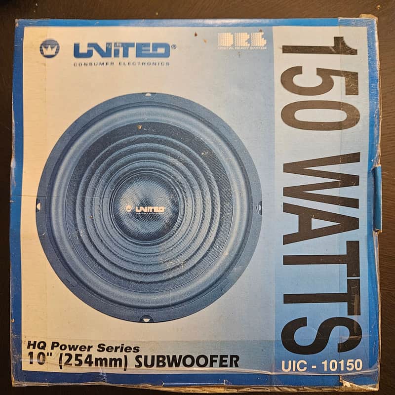 Vintage 10" Subwoofer 4-OHMs 150W NOS mid-1990s UIC-10150 image 1