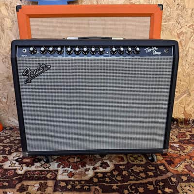 Vintage 1990s Fender Twin Amp Blackface 2x12 Valve Amplifier Combo w/ Footswitch image 1