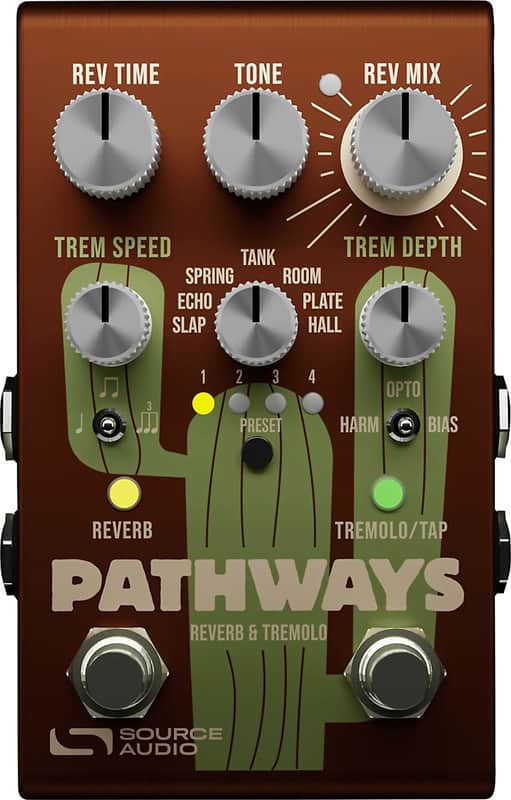 Source Audio Pathways Reverb + Tremolo Effects Pedal image 1