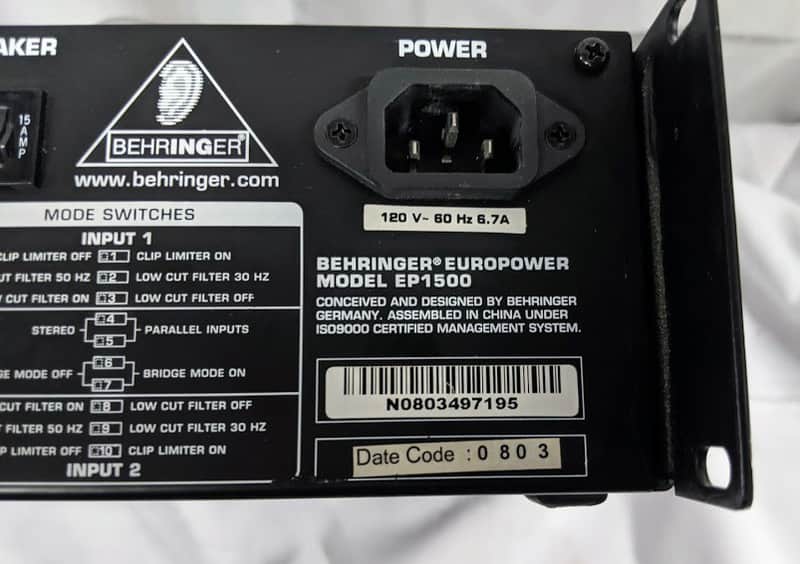 Behringer Europower EP1500 2 x 700 Watts Power Amplifier | Reverb