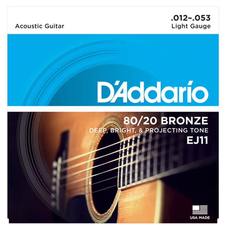 D'Addario EJ11 80/20 Bronze Light Acoustic Guitar Strings .012-.053 image 1