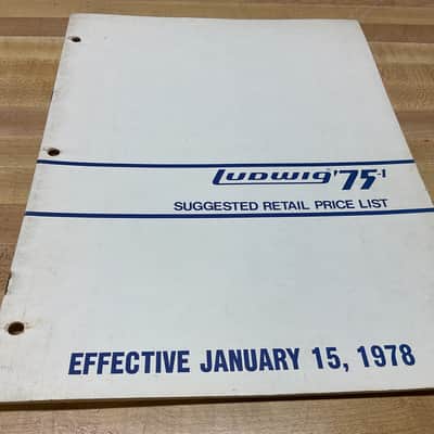 Ludwig 1978 Suggested Retail Price List image 1