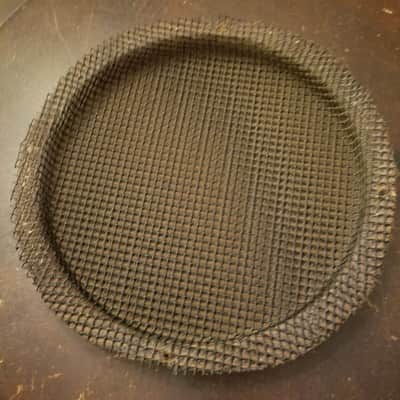 Hammond Original 12" round rigid speaker grille and cloth from M3 organ 1956 - brown black reddish image 5