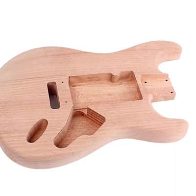 Unfinished DIY Red Walnut Guitar Body – Strat-Style, Pre-Drilled, Ready for Custom Build image 3
