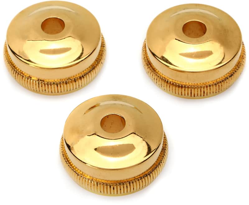 Bach 1810G Heavy Weight Trumpet Valve Caps - Gold-plated (2-pack) Bundle image 1