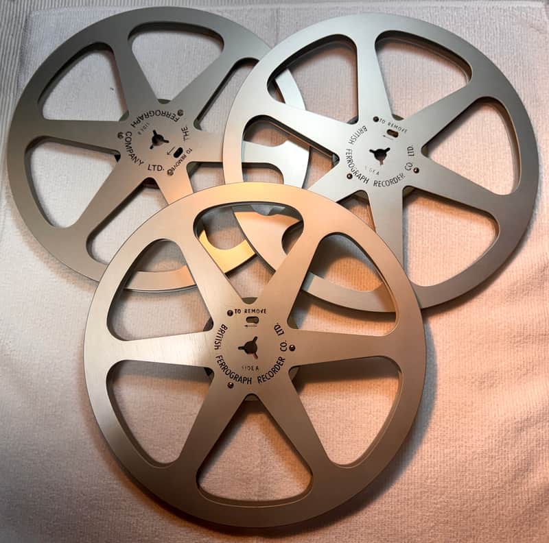 FERROGRAPH Genuine British Ferrograph 7" Reel to Reel Metal Spool 1/4 Inch Tape Width 80s - Good image 1