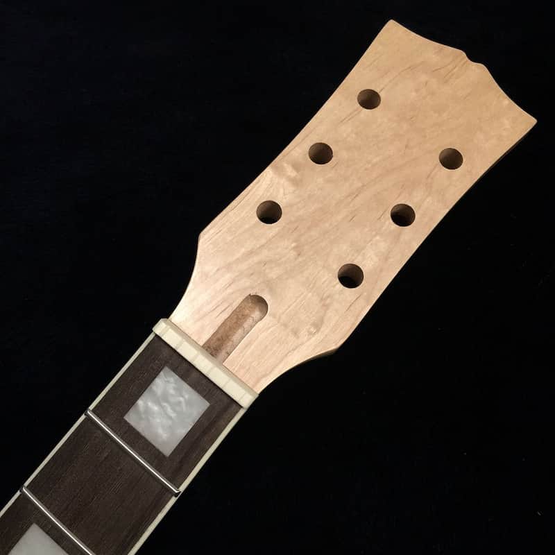 Les Paul Replacement NECK - 22 Fret MAPLE/ROSEWOOD - Binding - Pearl Block Inlay image 1