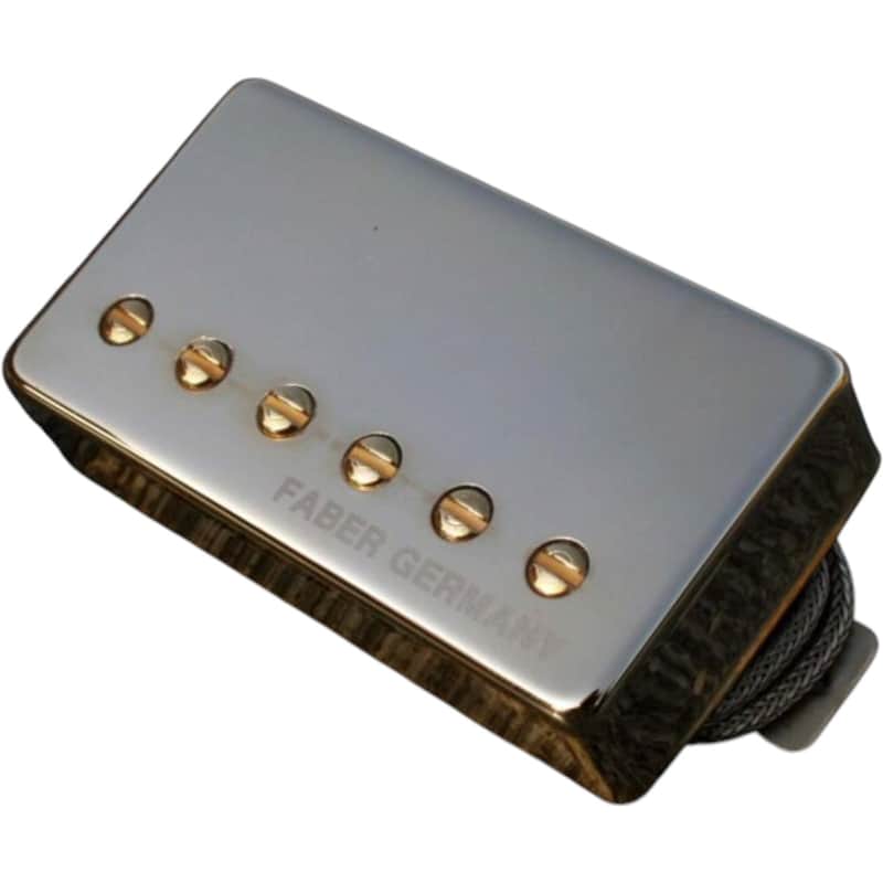 Faber PUPCG-BGG Faber Pickup Concerto grosso -Bridge- Classic '59 PAF -hand wound- Germany, Cover gold plated image 1