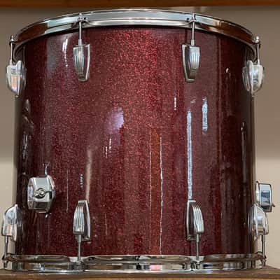 1970's Ludwig 3-Ply Burgundy Sparkle 15x26 13/14/16/18/26 Drum Kit Re-Wrap image 18