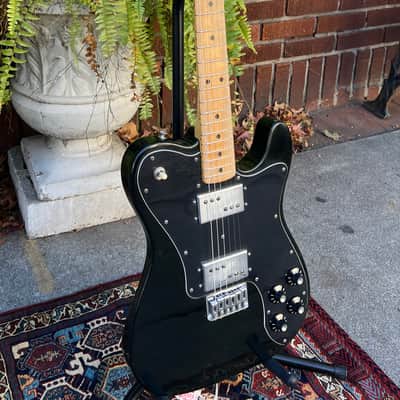 Vintage 1973 Fender Telecaster Deluxe w/Seth Lover(Early Gibson PAF Designer) CuNiFe Wide Range Humbuckers, Black/Ebony Finish~Fresh Pro Setup~w OHSC~NEW REDUCED PRICE! image 2