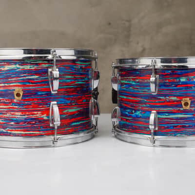 1968 Ludwig 4-Piece Psychedelic Red Drums #59132 image 16