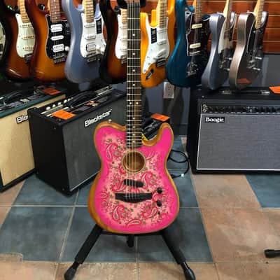 Fender American Acoustasonic Telecaster 2021 Pink Paisley image 1
