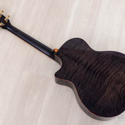 2023 Taylor Custom Grand Auditorium Acoustic Electric Guitar Trans Black w/ Lutz Spruce + Flame Maple image 16
