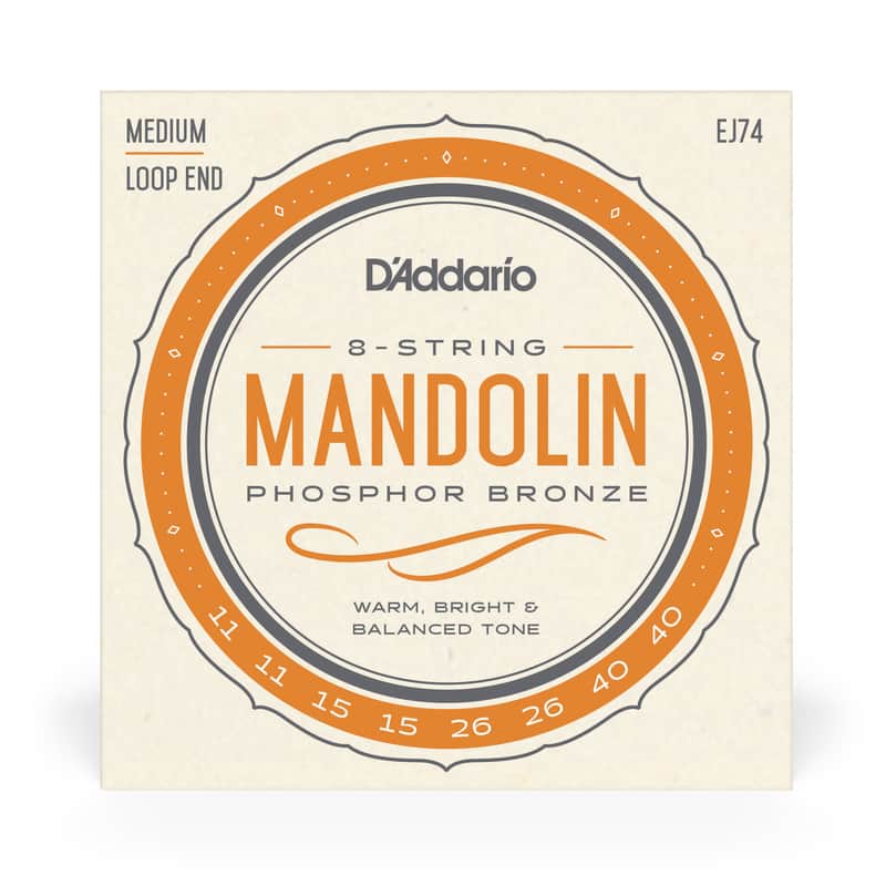 D'Addario EJ74 Mandolin Strings, Phosphor Bronze Wound, Loop End, 11-40 Medium image 1