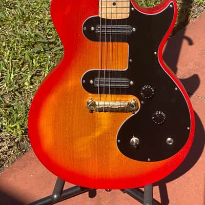 Epiphone/Davison shaved maple neck Upgrades/Concept GFS Humbucker blast @ 6 lbs. Melody Maker/LP Red image 17