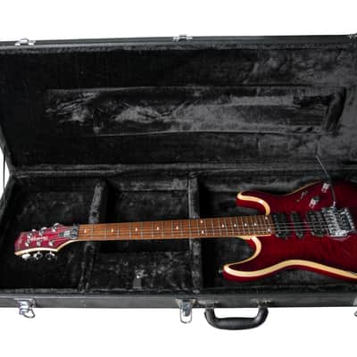 Bootlegger Guitar Royal Coil Split, HHH, Clear Deep Burgundy Quilted Maple, Double Lock Tremolo imagen 9