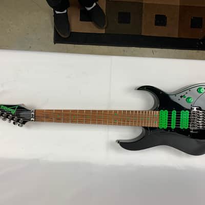 Ibanez Premium UV70P Black Green BK Steve Vai 7-String Electric Guitar + Case JEM/UV - New - But demoed image 11