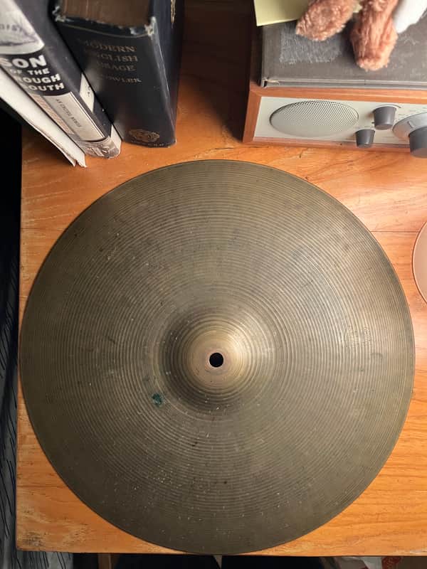 A. Zildjian 15” Hi-hat bottom single 1957-‘59 - Patina bronze 1557g! image 1