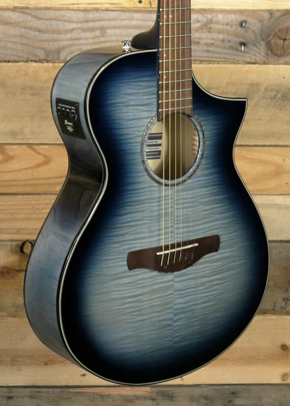 Ibanez AEWC400 Acoustic/Electric Guitar Indigo Blue Burst High Gloss image 1
