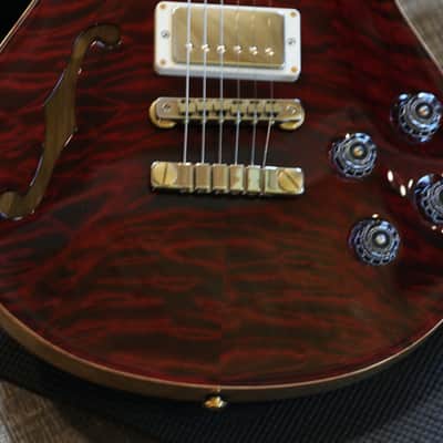 Minty! 2018 PRS McCarty 594 Wood Library Brazillian Korina Semi-Hollow Electric Guitar Red Tiger + OHSC image 7