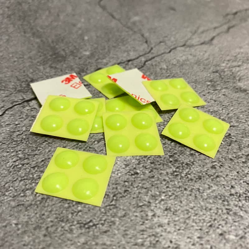 8x Neon Green Rubber Bumper Feet Bottoms Guitar Pedal Fx Effects 3m Adhesive Stick on Sticky Precut image 1