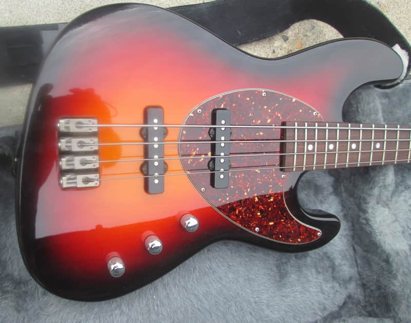 90's Hamer USA Cruise Jazz Bass 2 TEK Bridge - 3 Tone Sunburst W/ TKL HS Case..Exc Cond image 1