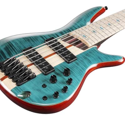 Ibanez 1B-SR1426BCGL Premium SR Electric Bass 6-String - Caribbean Green Low Gloss + Gig Bag – B-Stock image 12