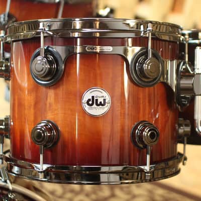 DW Collector's Series Natural to Rich Red Burst Over Macore Drum Set - SO#1138503 image 4