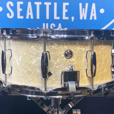 Final Cry - 6x14" 10-Lug Wood Snare Drum - White Marine Pearl image 14