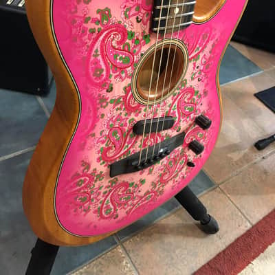 Fender American Acoustasonic Telecaster 2021 Pink Paisley image 3