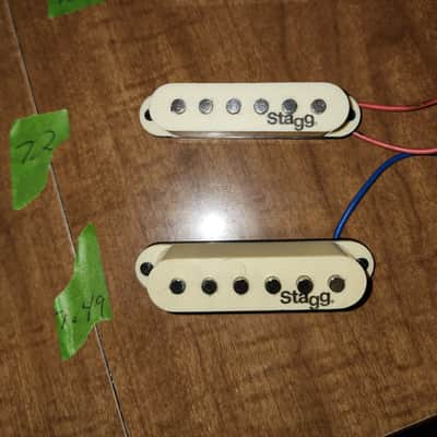 Stagg Set of 3 Single Coil Ceramic Stratocaster Type Pickups w/ Covers @7-8k image 1