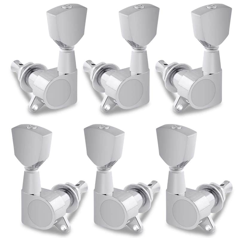 Guitar String Tuning Pegs Tuners Tuning Keys Machine Heads Tuning Machines Vintage Keystone Style 3L 3R for Electric Guitar or Acoustic Guitar Parts Accessories Chrome. image 1