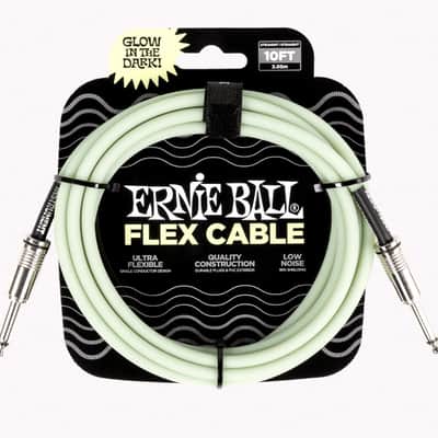 Immagine 10" Ernie Ball GLOW IN THE DARK Instrument Flex Cable Durable High-Quality Tangle-Resistant Ultra-Flexible Shielded Low-Noise Design Natural Frequency Response Clean for the Studio Tough for the Road - 1