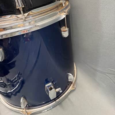 Vintage Ludwig Pinnacle Drum Kit 5pc Set Dark Blue Rack Floor Toms Snare Kick image 5