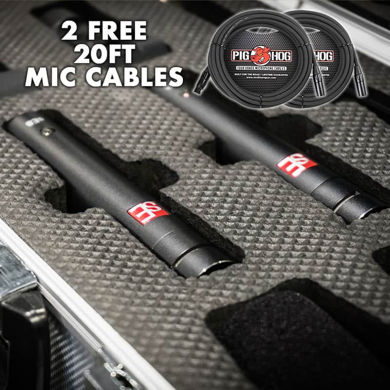 sE Electronics sE8 Small Diaphragm Cardioid Condenser Microphones - Matched Stereo Pair With Hard Case, Mic Clips, Stereo Bar, and Windscreens **TWO FREE 20FT MIC CABLES and FREE SHIPPING!** image 1