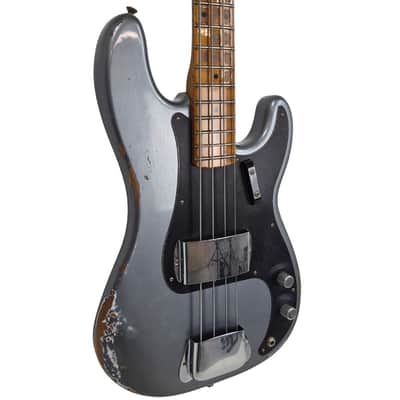 2025 Fender Custom Shop Empire ’58 Precision Bass – Faded Aged Charcoal Frost Metallic (9 lb 6 oz) image 3